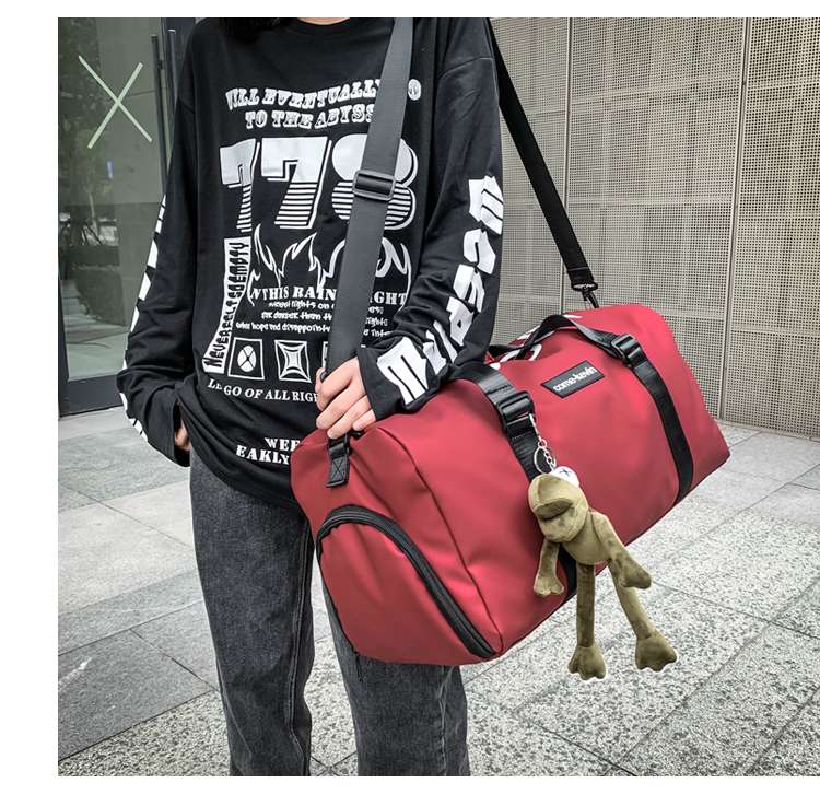 旅行バッグ 都会的旅人のカエル付きダッフルバッグ