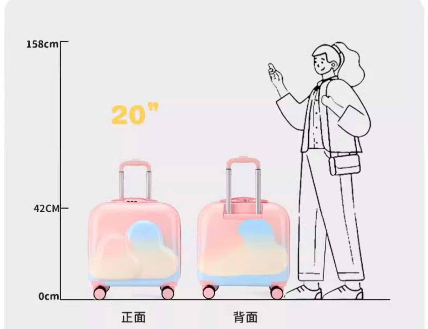 旅行バッグ ふわふわ雲のキャリーケース