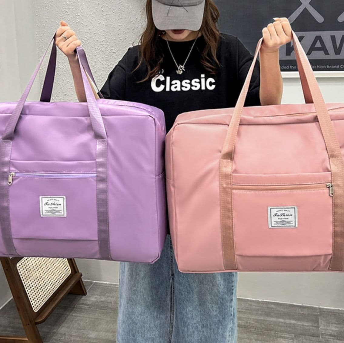旅行バッグ キャリーケース対応ボストンバッグ 折りたたみ式大容量バッグ