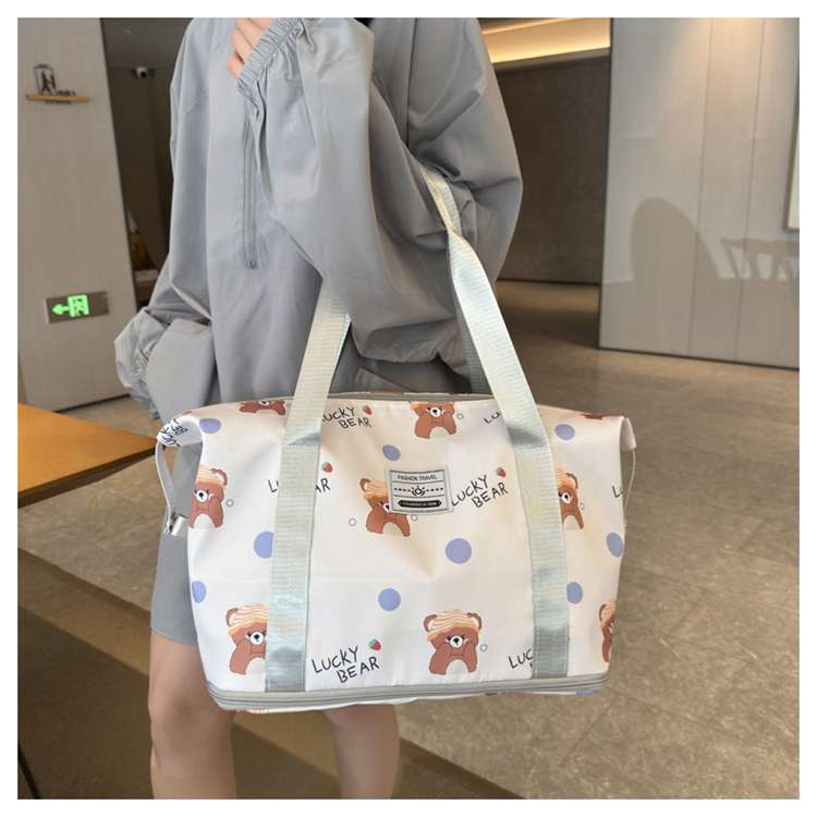 旅行バッグ くまさん柄旅行ボストンバッグ