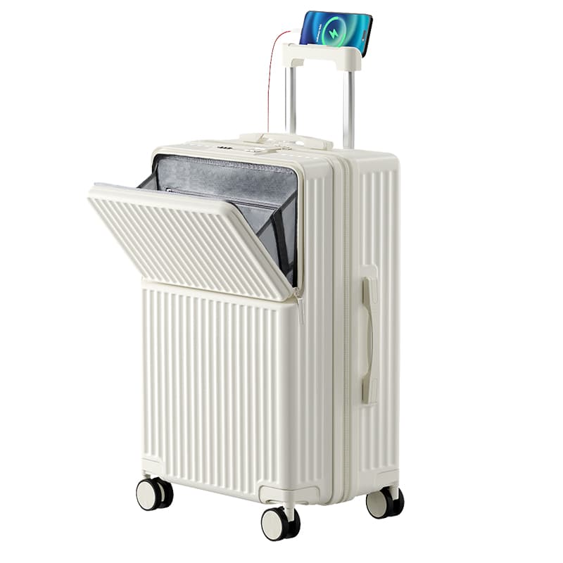 旅行バッグ 多機能フロントオープン式四輪キャリーケース