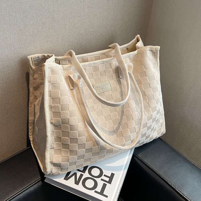 旅行バッグ 市松模様の優雅な旅行トート