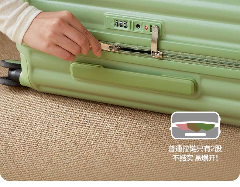 旅行バッグ  スタイリッシュ軽量リブ付きキャリーケース