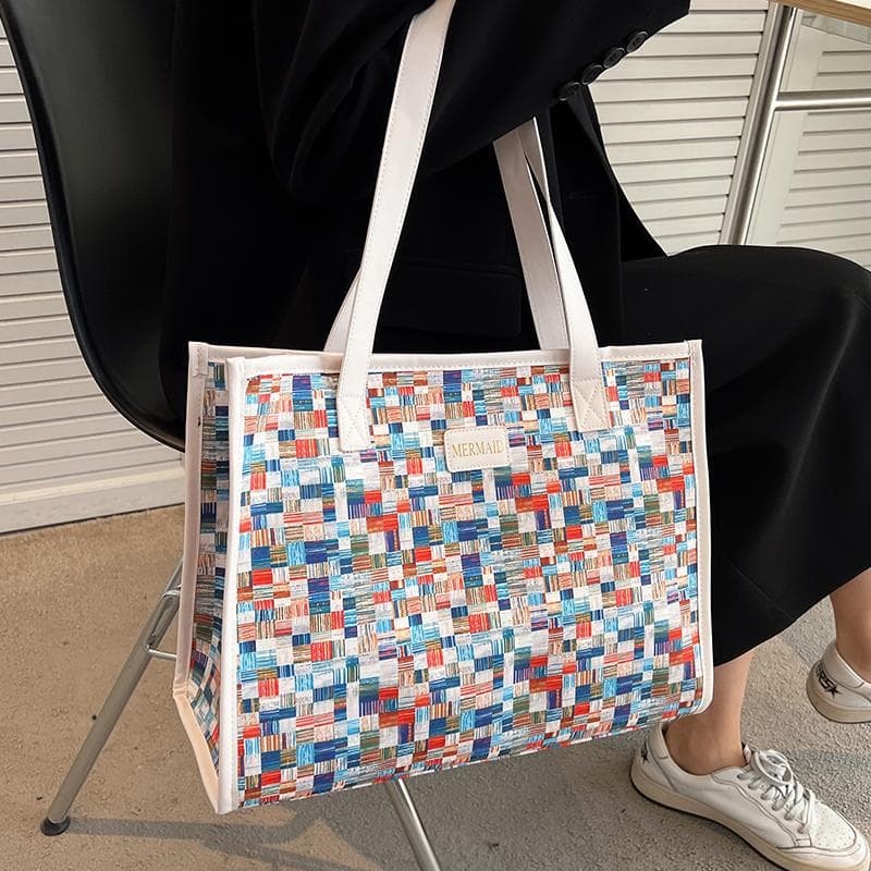 旅行バッグ モザイク調トラベルトート