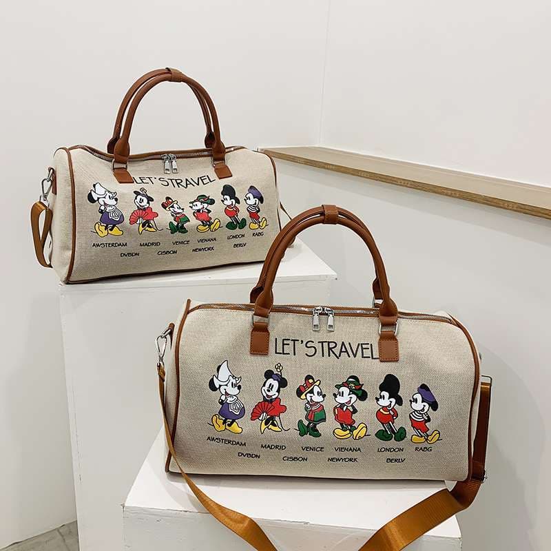 旅行バッグ ネズミキャラ旅行ボストンバッグ