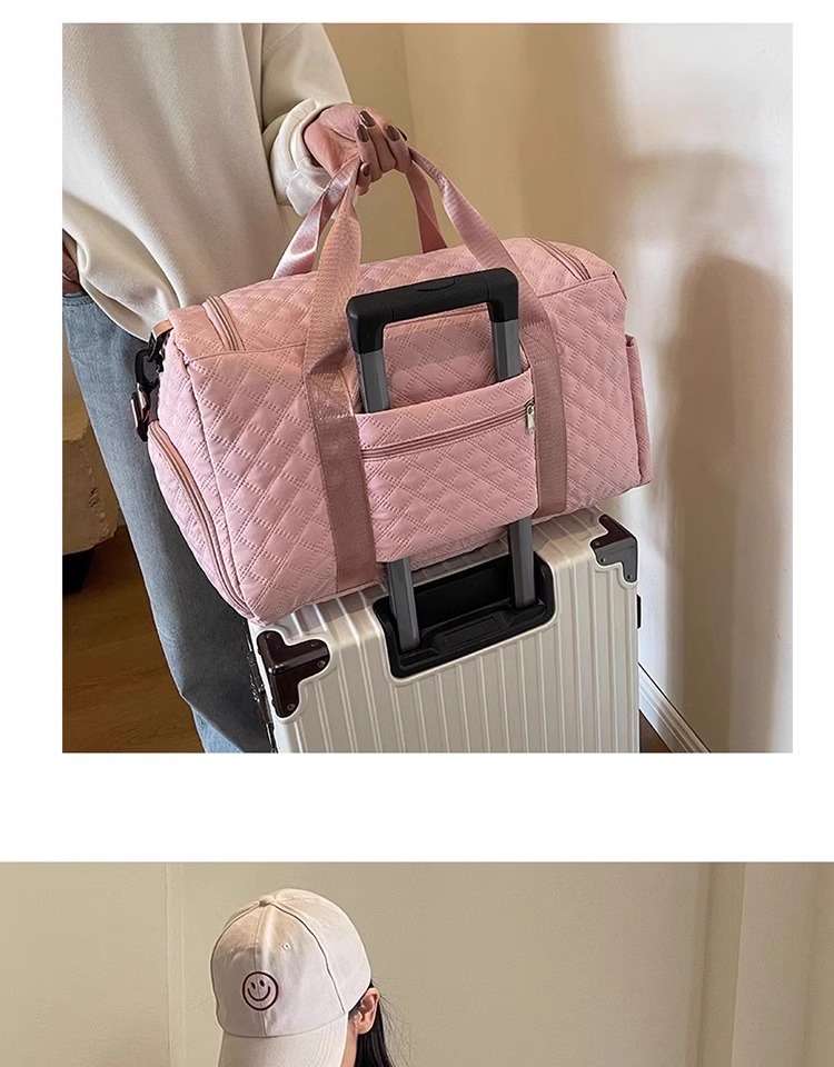 旅行バッグ キルティング加工 大容量ボストンバッグ