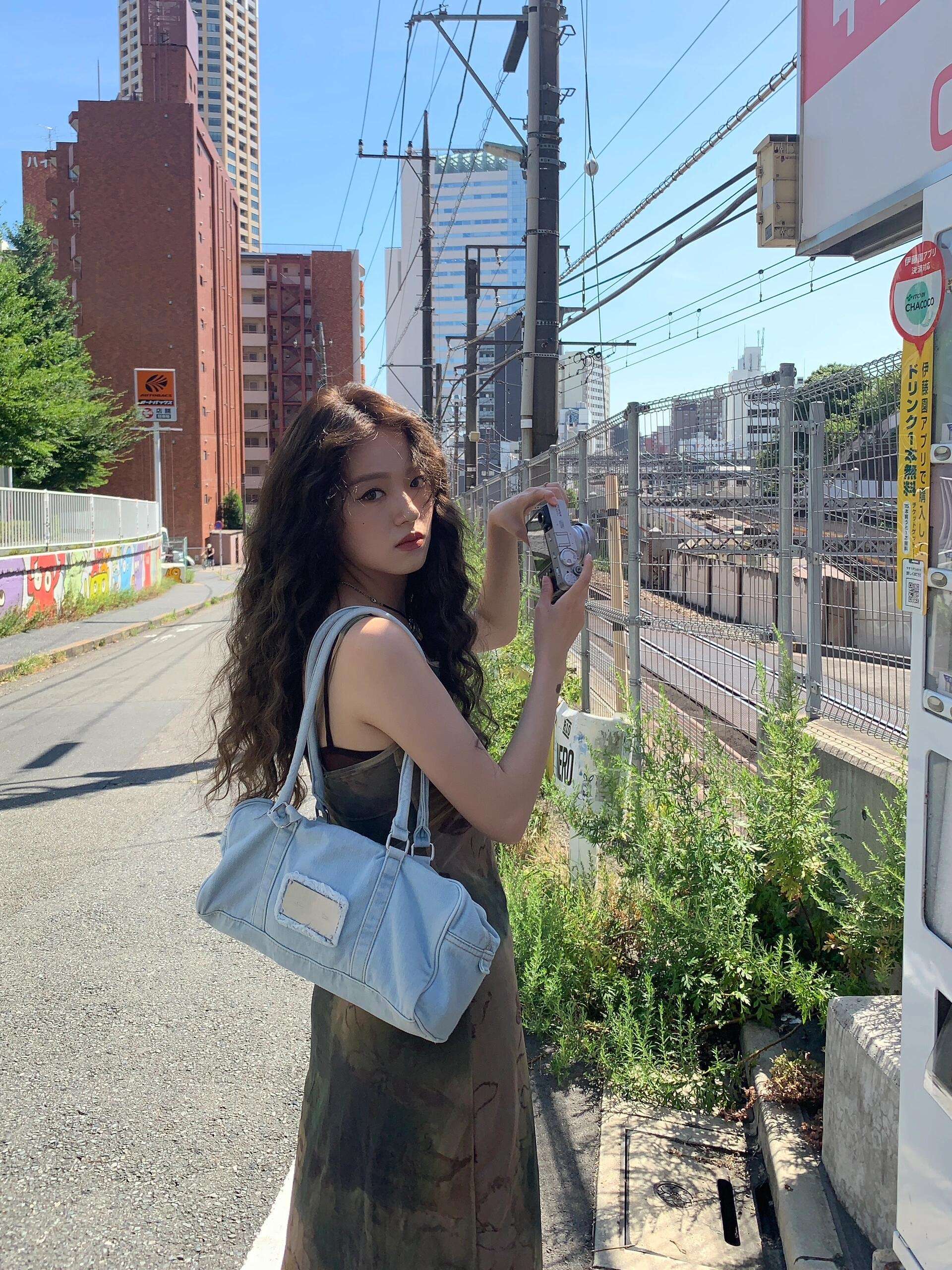 旅行バッグ デニムルックボストン