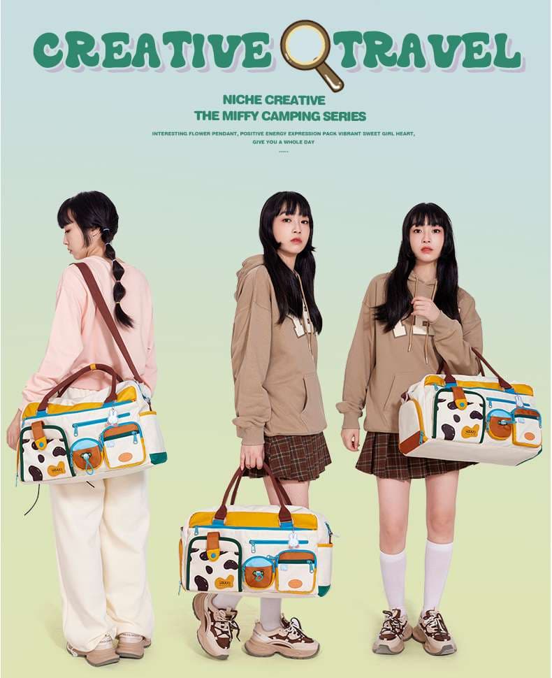 旅行バッグ 旅のお供 ウサギさんボストンバッグ