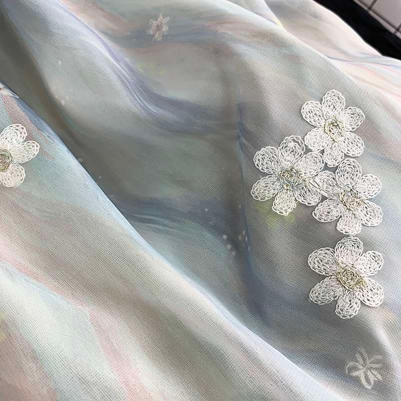 旅行バッグ 花柄刺繍入りエコバッグ
