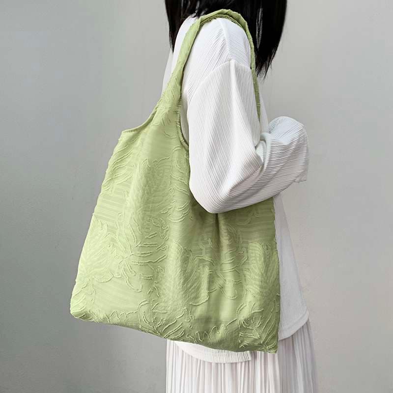 旅行バッグ 花柄刺繍入りエコバッグ